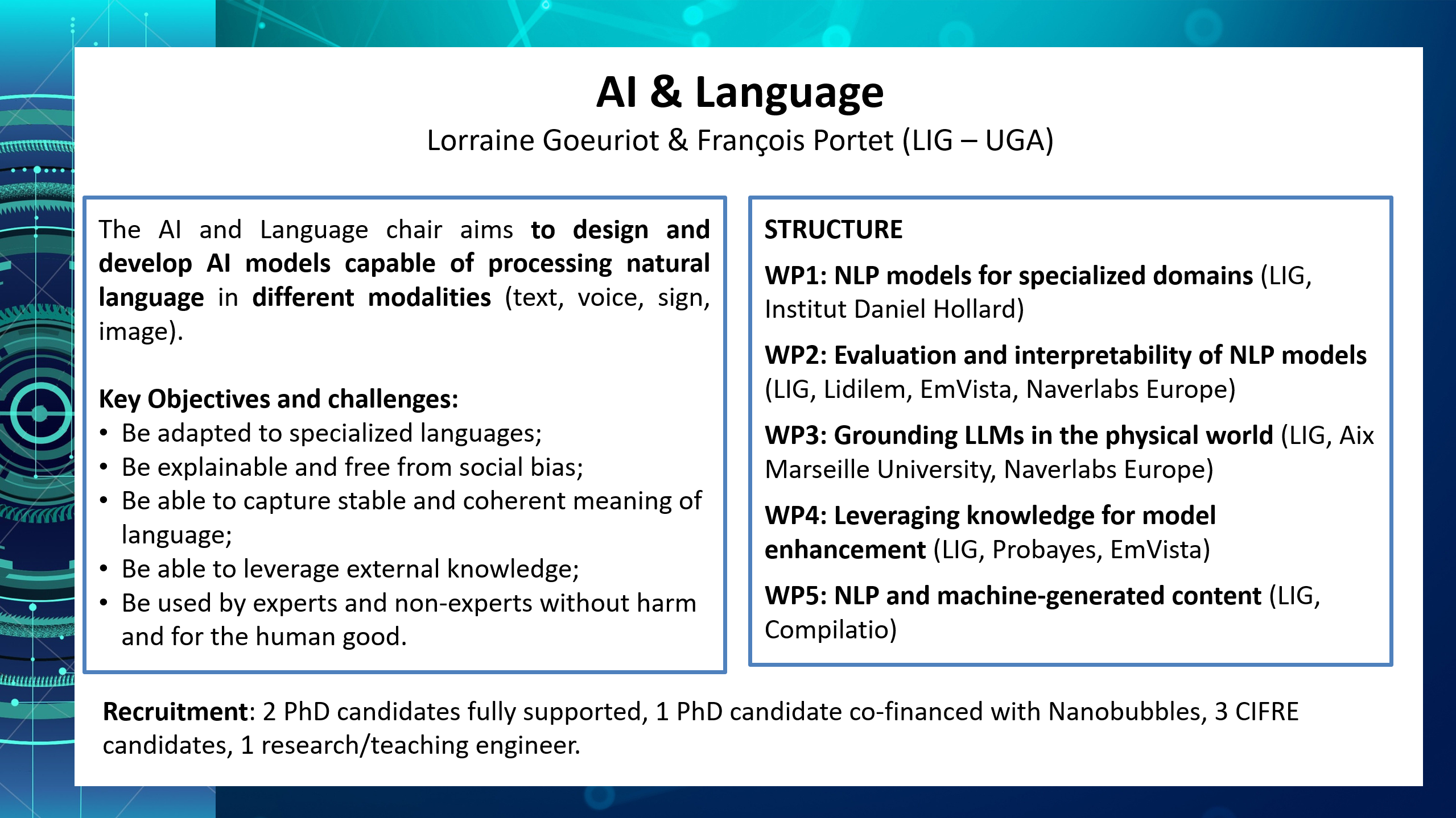Chair presentation AI & Language